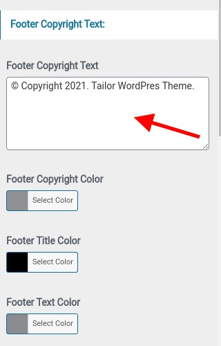 set Footer section