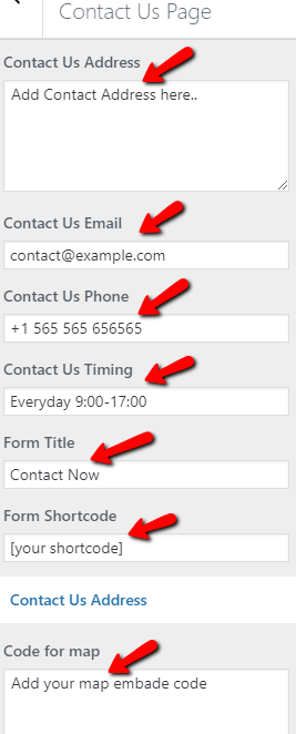 select Contact Page template