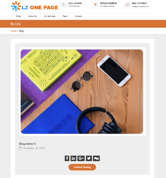 select Blog Full Width template