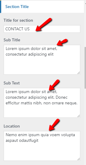 set contact section