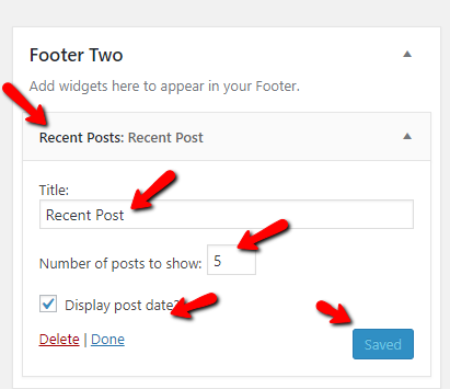 set Footer section