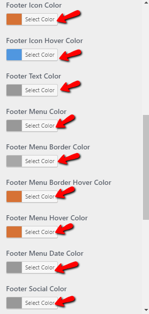 set Footer section