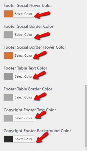 set Footer section