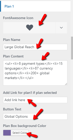 set pricing section