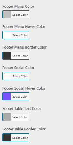 set Footer section