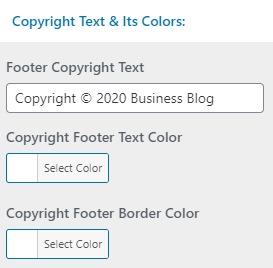 set Footer section