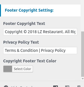 set footer Section