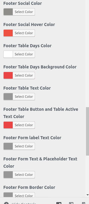 set Footer section