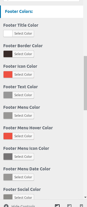 set Footer section