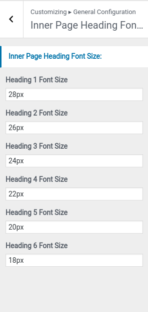 set inner page fonts