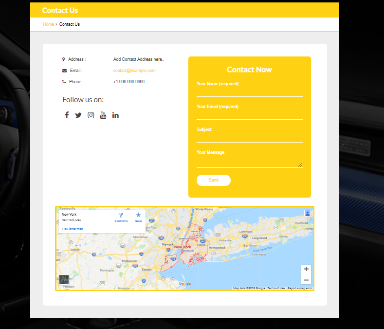 select Contact Page template