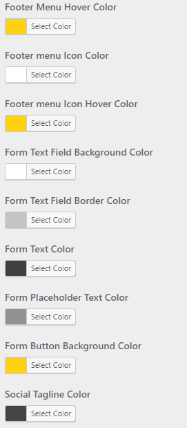 set Footer section