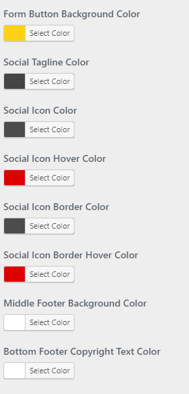 set Footer section