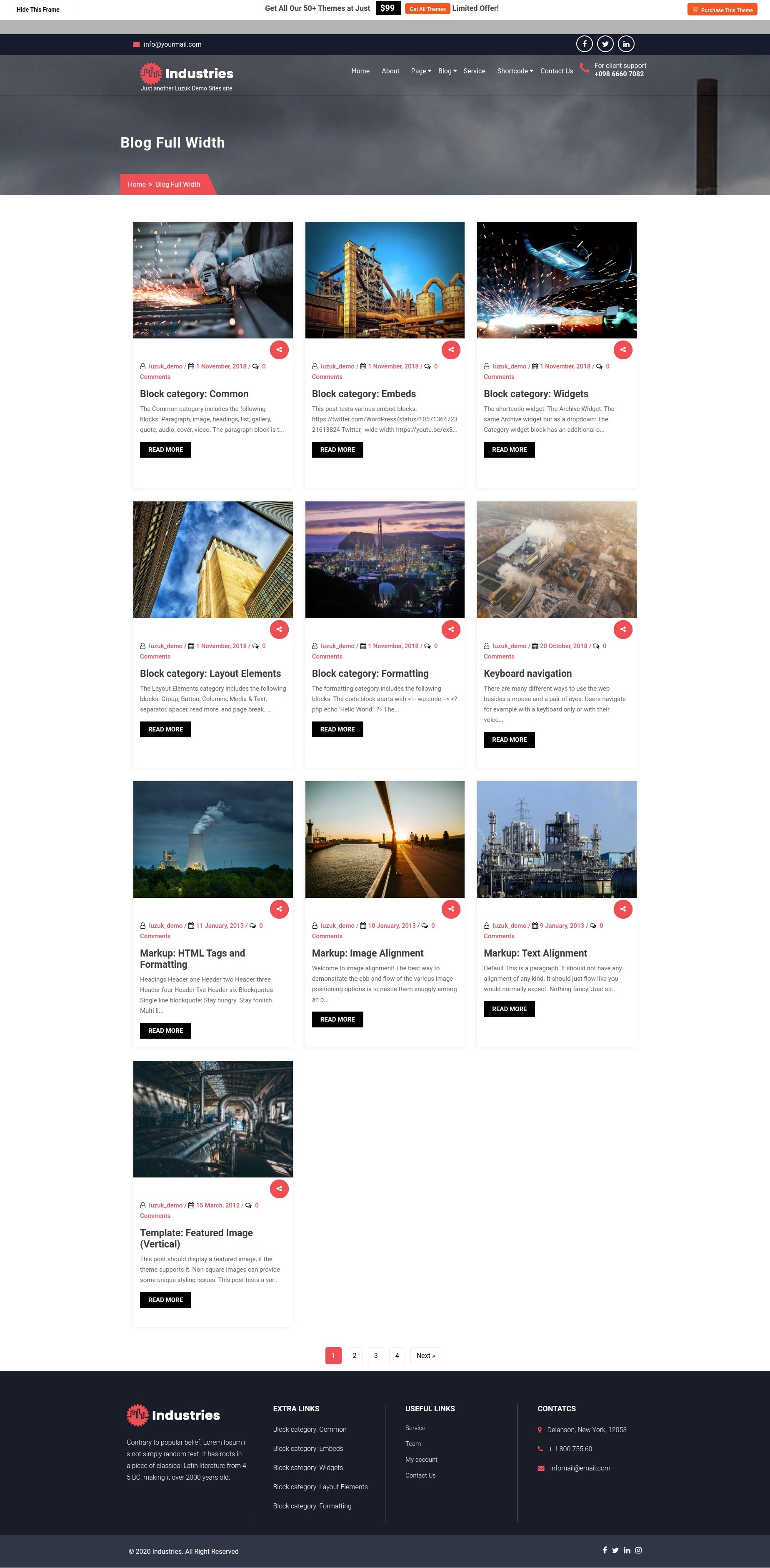 select Blog Full Width template