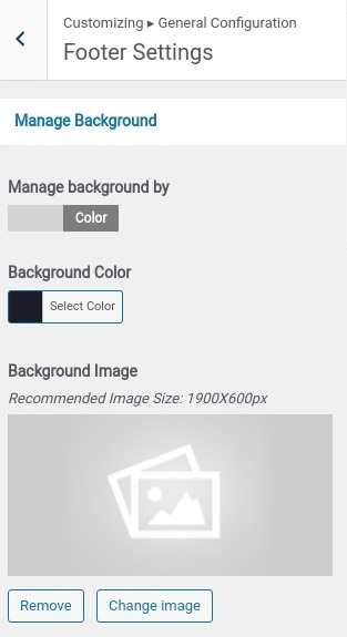 set Footer section