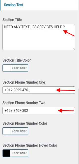 set contact section