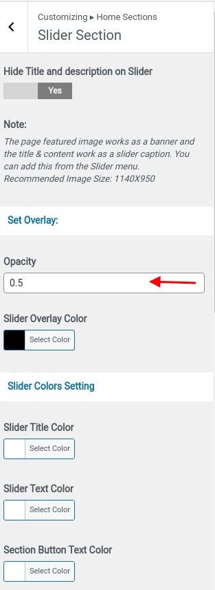 set slider