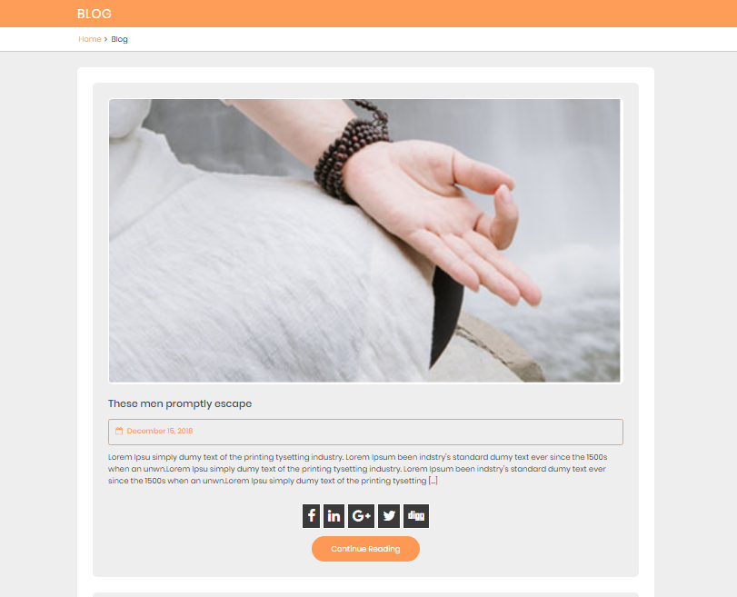 select Blog Full Width template