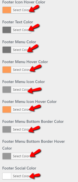 set Footer section