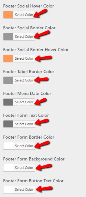 set Footer section