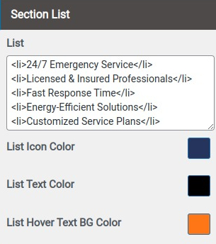 set Featured Page section