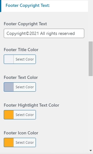 set footer Section