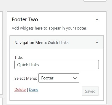 set Footer section