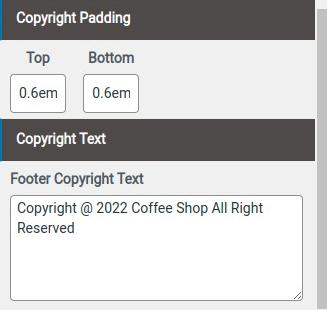 set Footer section