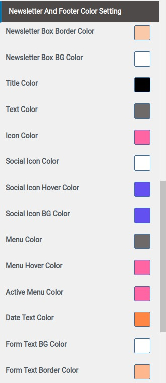 set Footer section