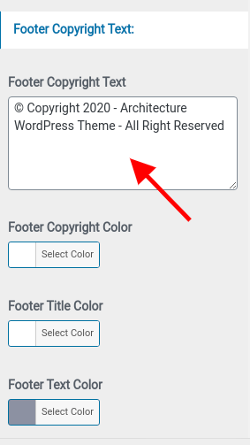 set Footer section