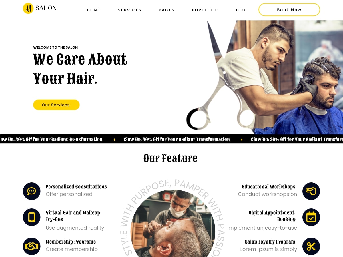 Modern salon pro wordpress theme