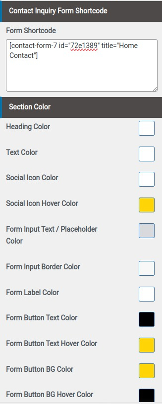 set contact section