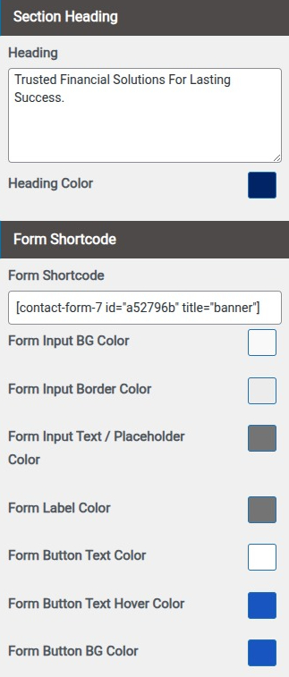set Featured Page section
