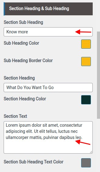 set contact section