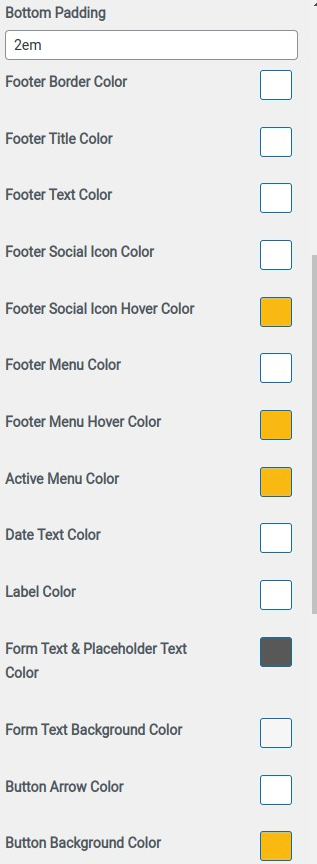 set Footer section