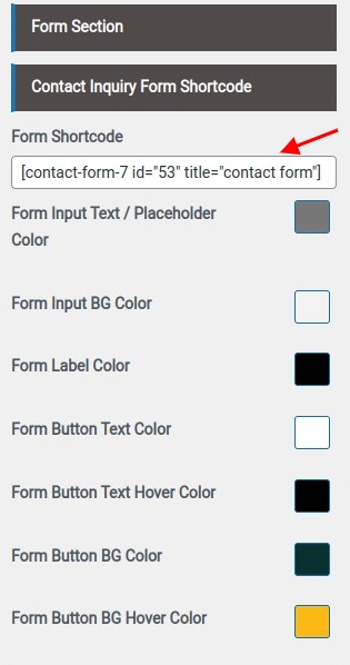 set contact section