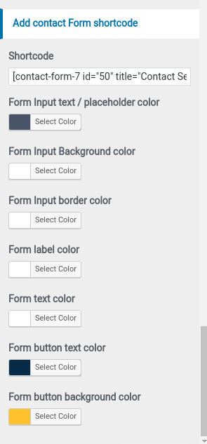 set Contact section