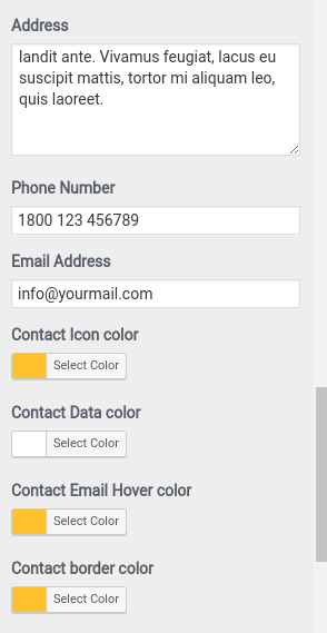 set Contact section