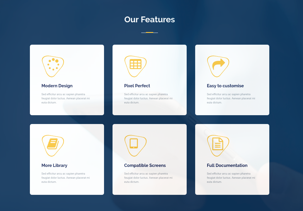 set Our Features section