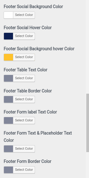 set Footer section