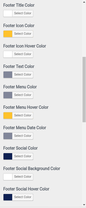 set Footer section