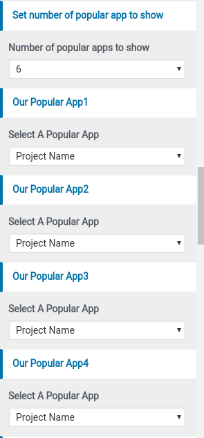 set popularapp Section