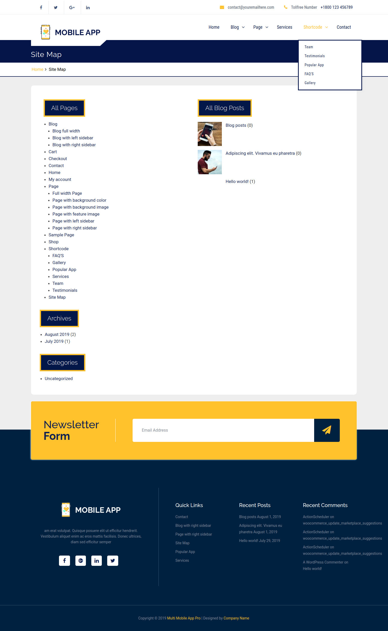 select Contact Page template