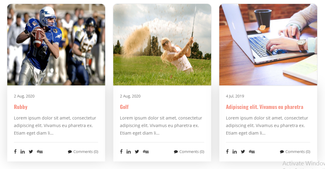 select Blog Full Width template