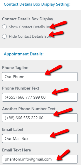 set contact section