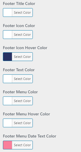 set Footer section