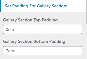 set gallery section