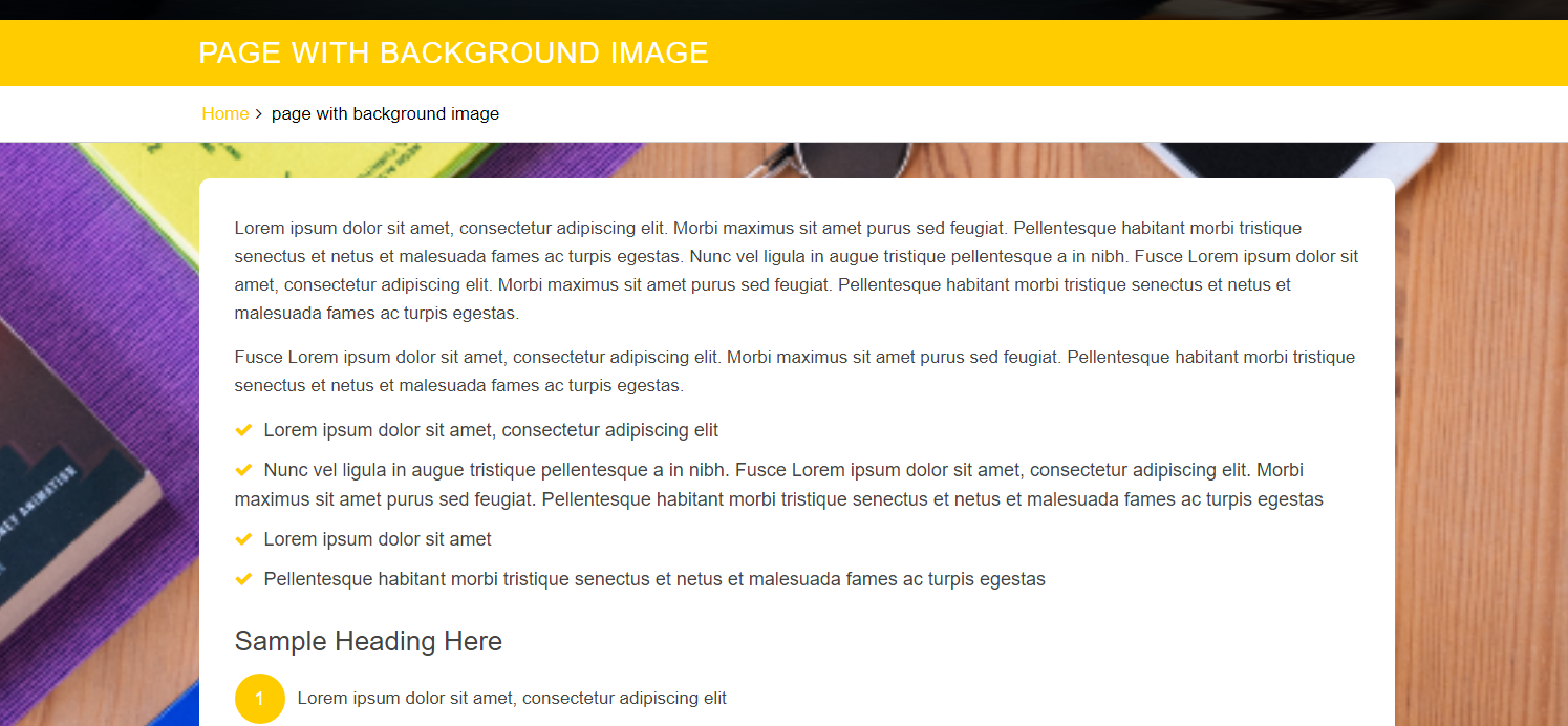 select page with background image