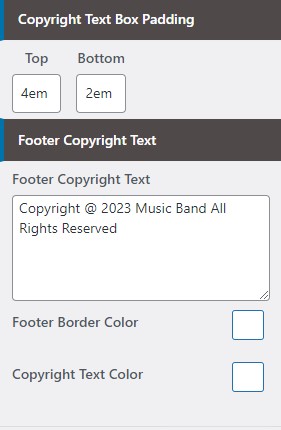 set Footer section