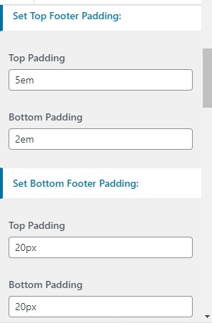 set footer Section